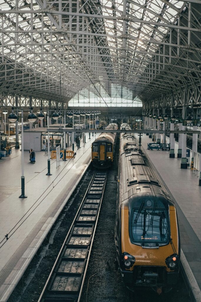 Trains in the stop